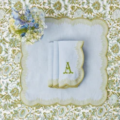 Alathea Blue & Green Linen Napkins (Set Of 4)