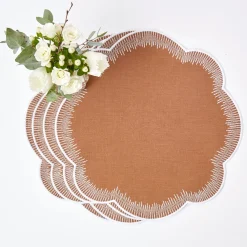 Alathea Caramel Linen Placemats & Napkins (Set Of 4)