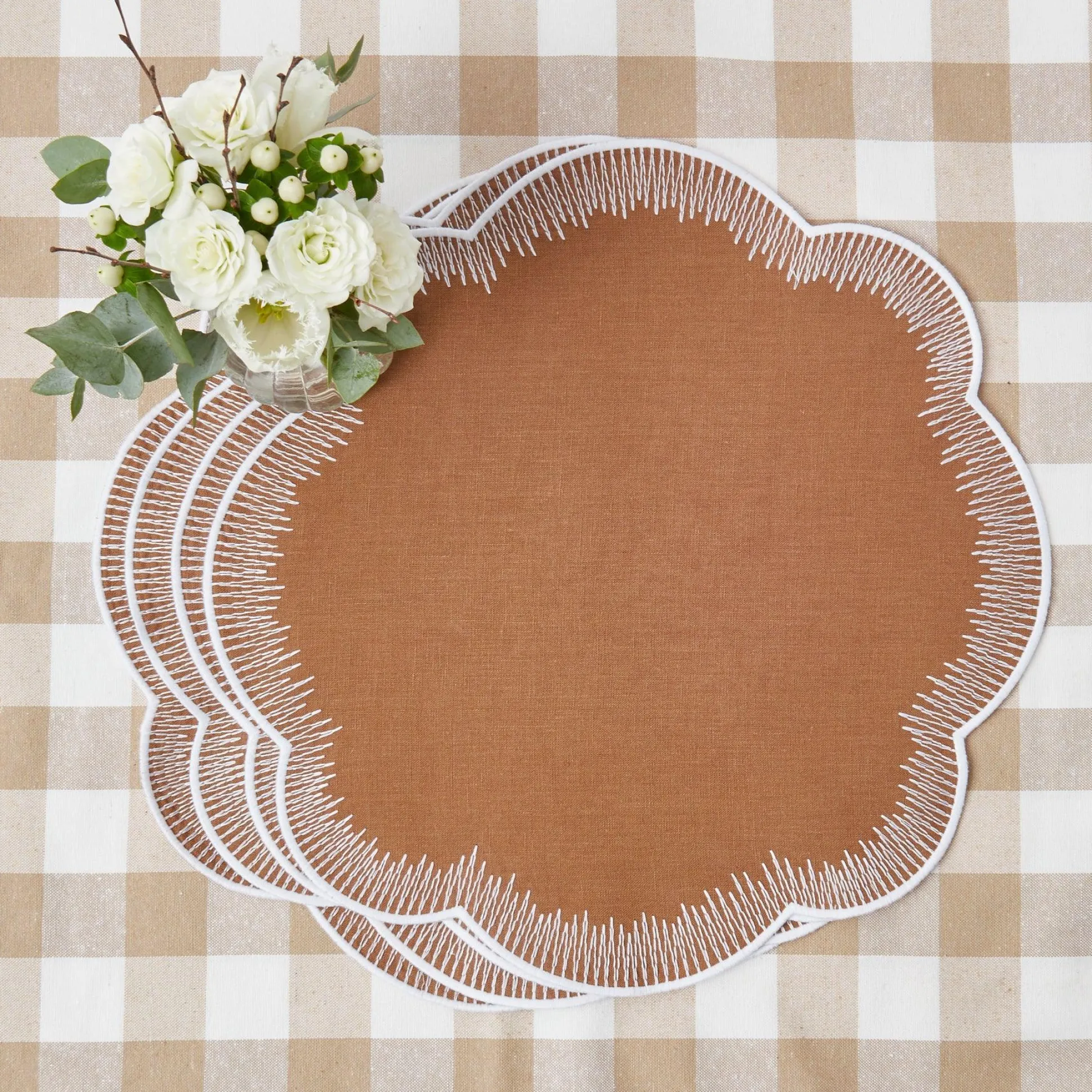 Alathea Caramel Linen Placemats (Set Of 4)
