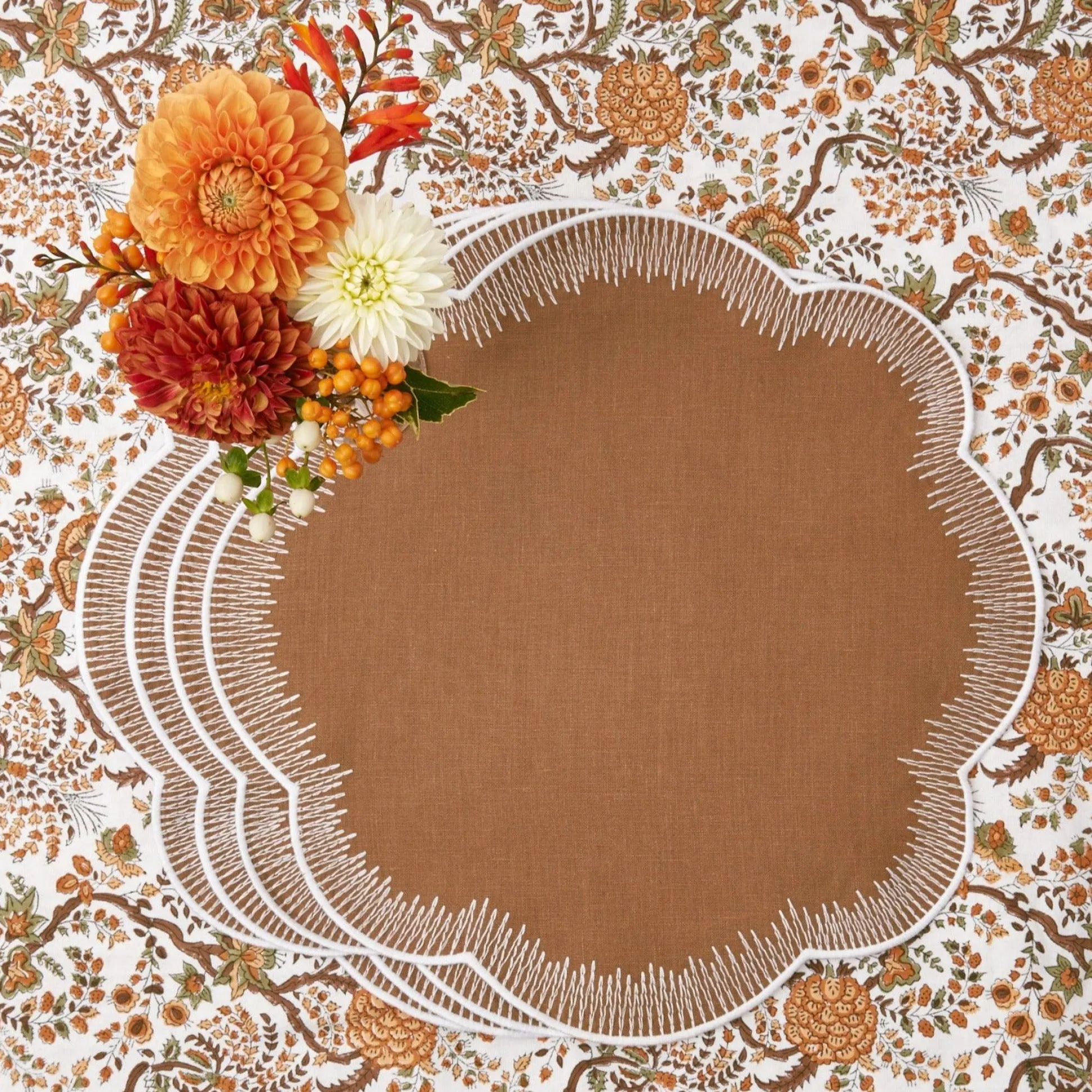 Alathea Caramel Linen Placemats (Set Of 4)