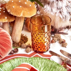 Amber Hobnail Glasses (Set Of 6)