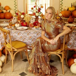 Amber Hobnail Jug And Glasses (Set Of 6)