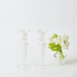 Amelie Clear Candle Holders (Pair)