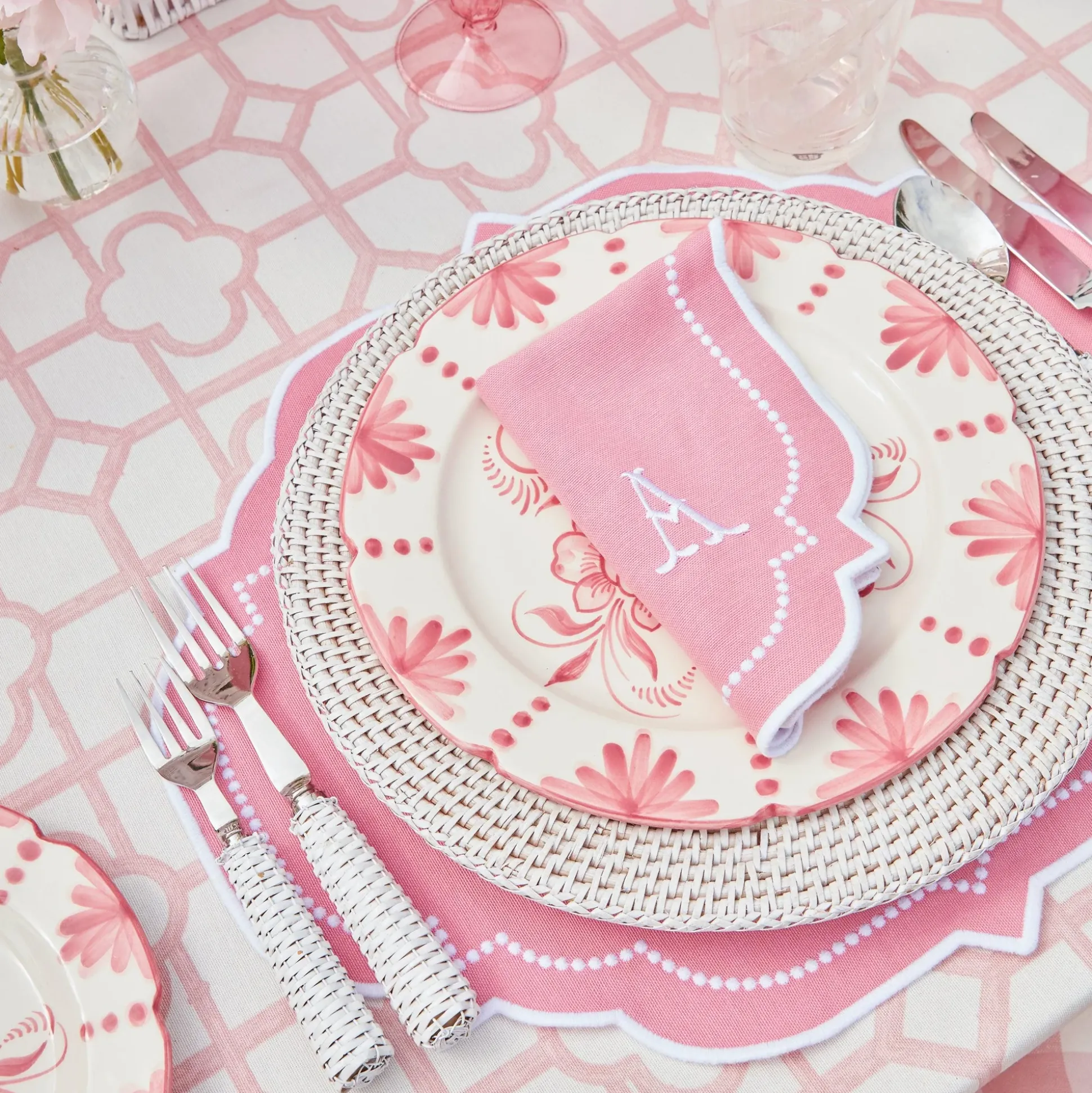 Amelie Pink Placemats & Napkins (Set Of 4)
