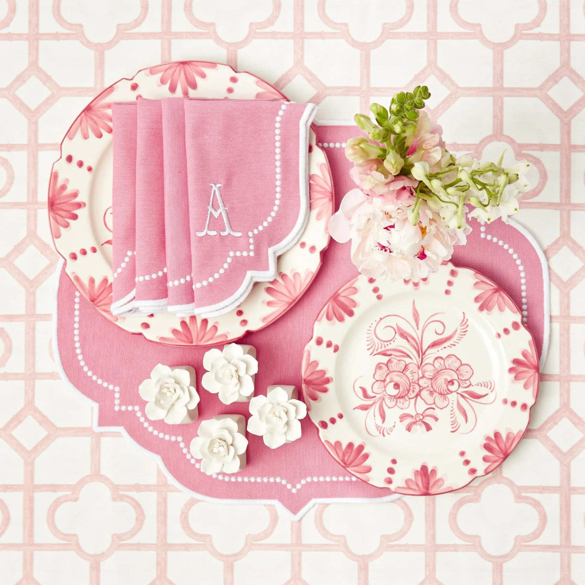 Amelie Pink Placemats & Napkins (Set Of 4)