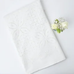 Applique White Tablecloth