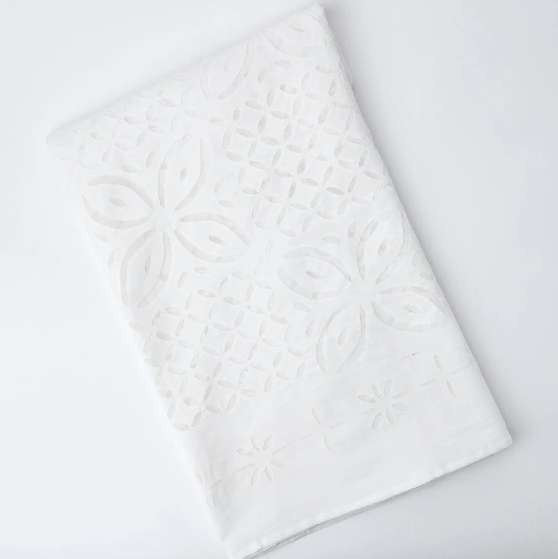 Applique White Tablecloth