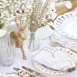 Applique White Tablecloth