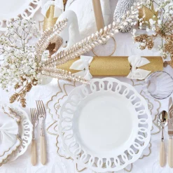 Applique White Tablecloth