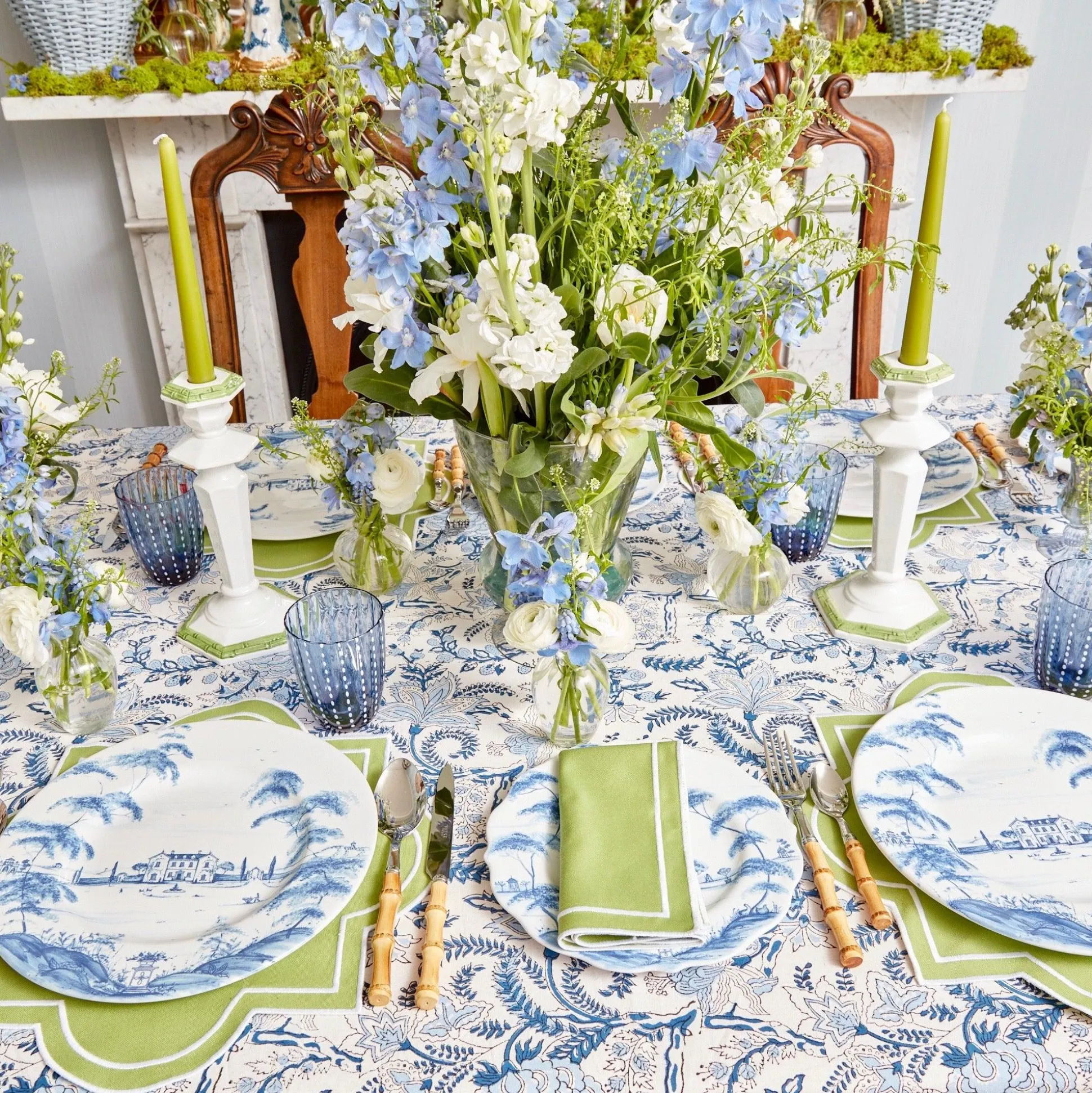Beatrice Blue Tablecloth