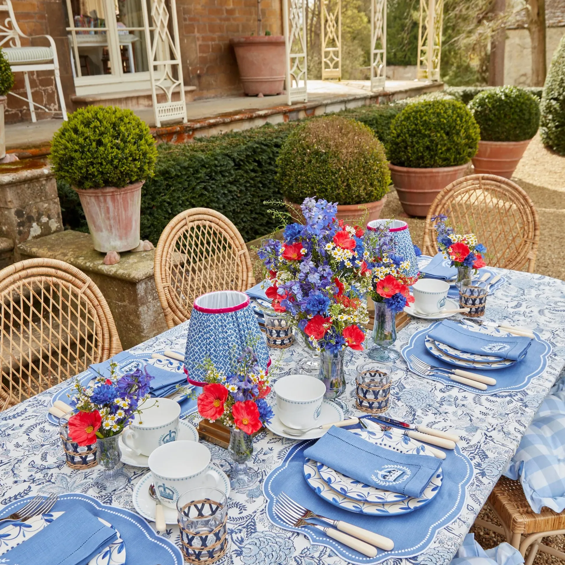 Beatrice Blue Tablecloth