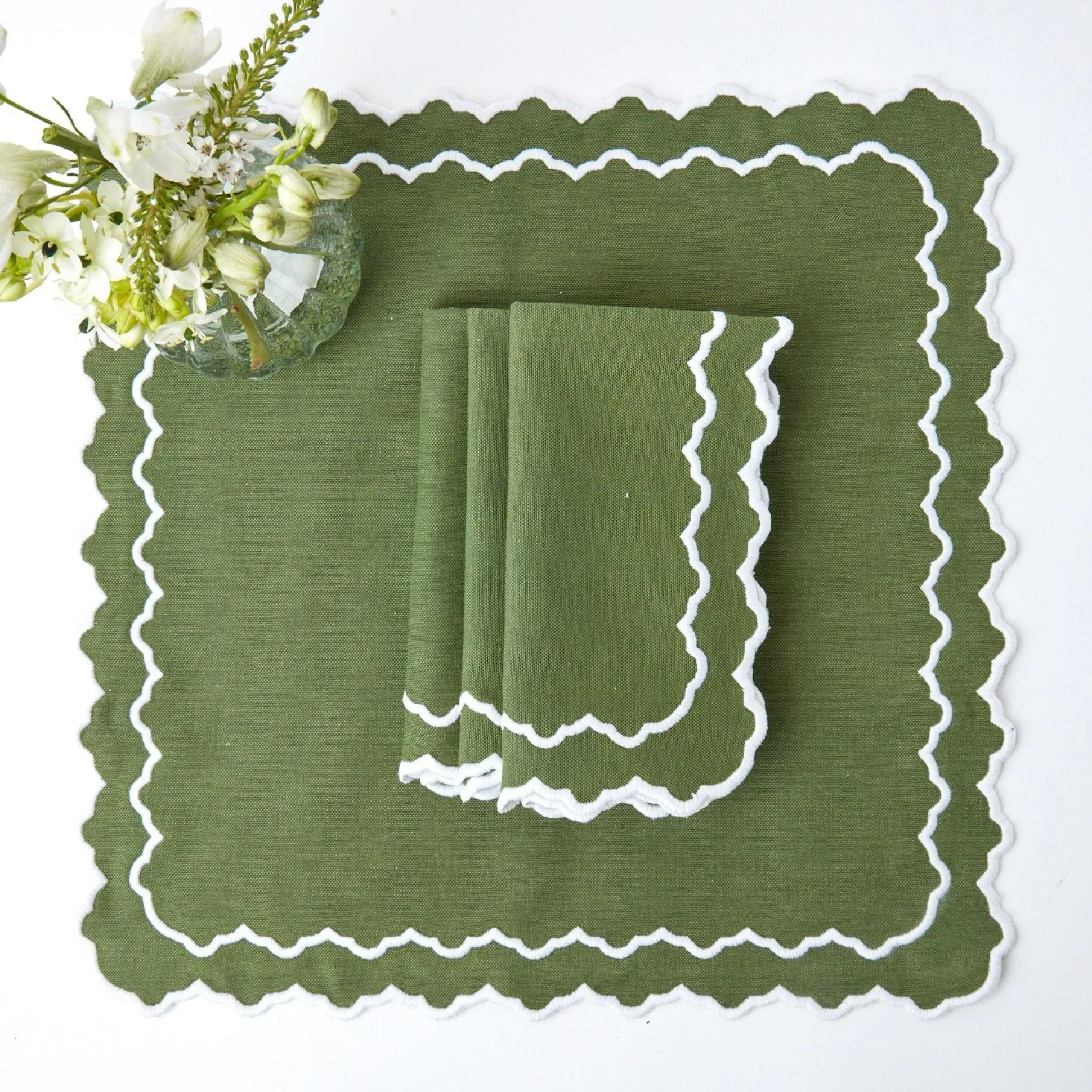 Beatrice Forest Green Napkins (Set Of 4)