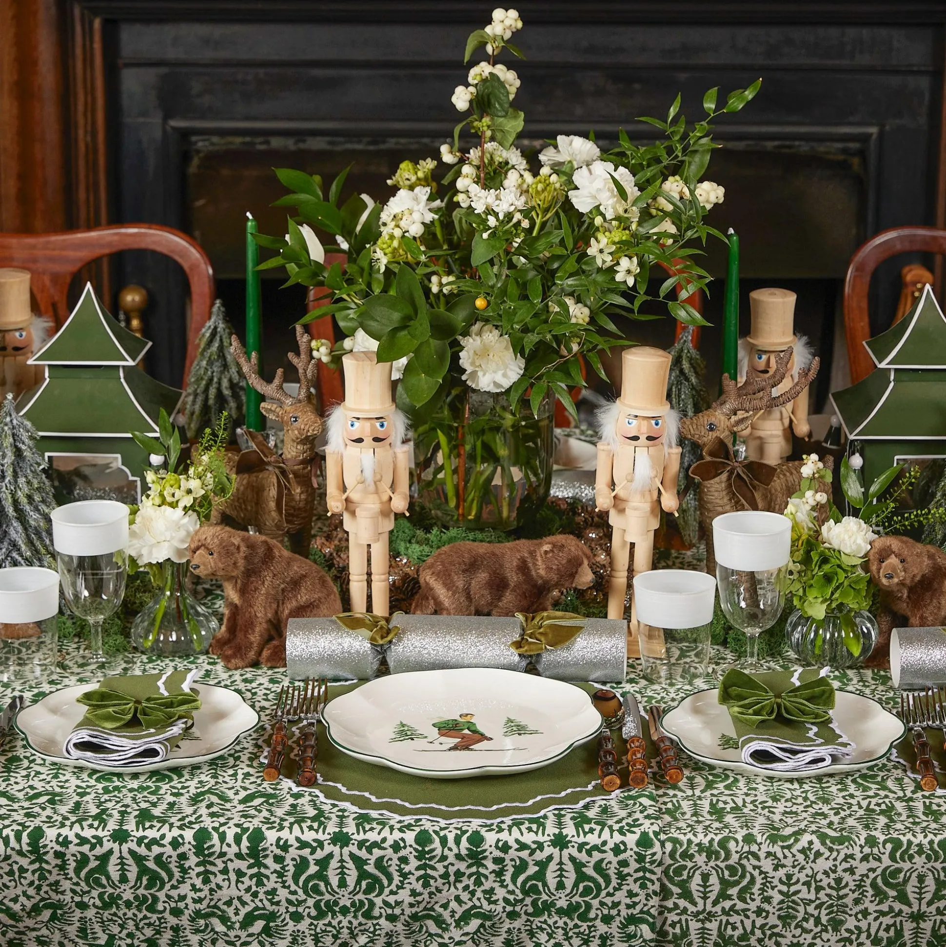 Beatrice Forest Green Napkins (Set Of 4)