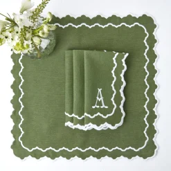 Beatrice Forest Green Napkins (Set Of 4)