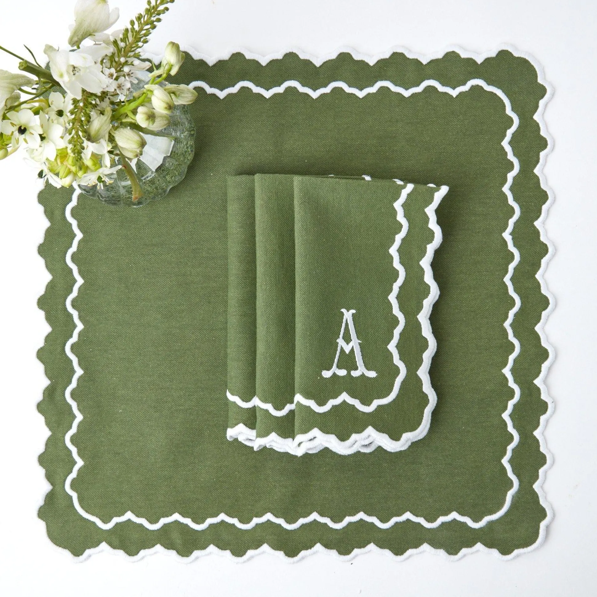 Beatrice Forest Green Napkins (Set Of 4)