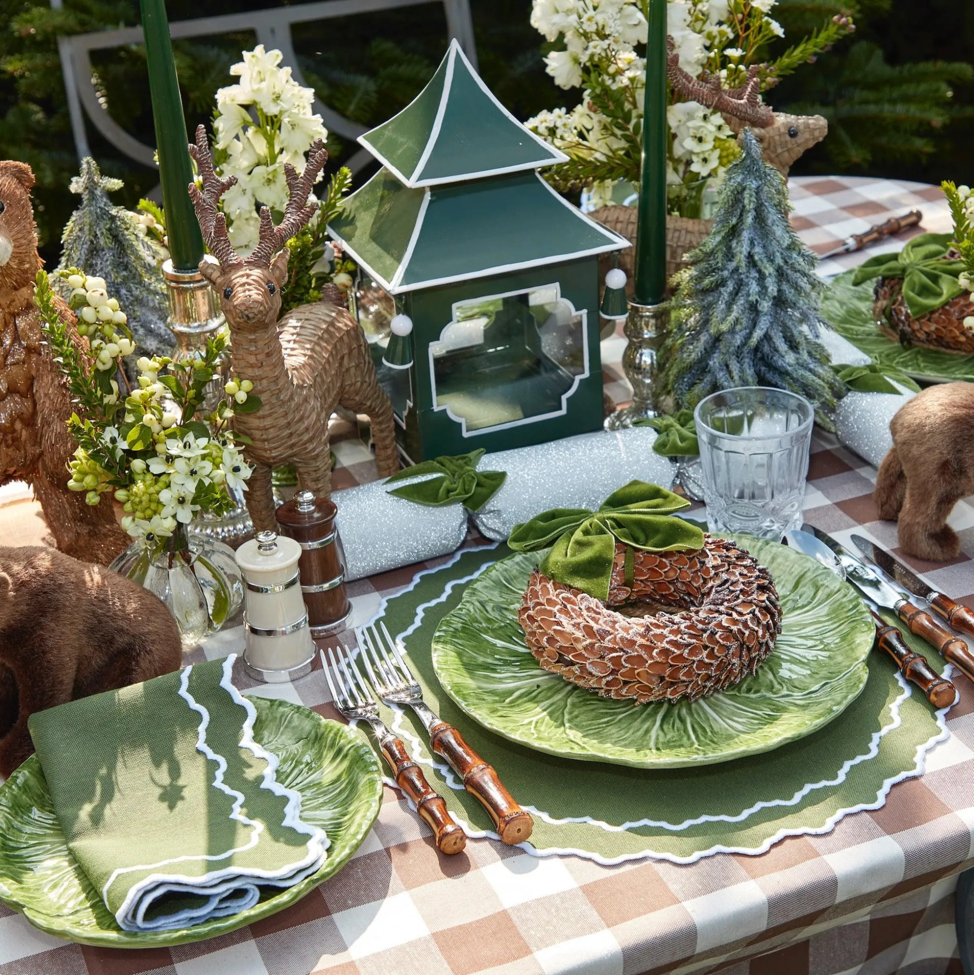 Beatrice Forest Green Napkins (Set Of 4)