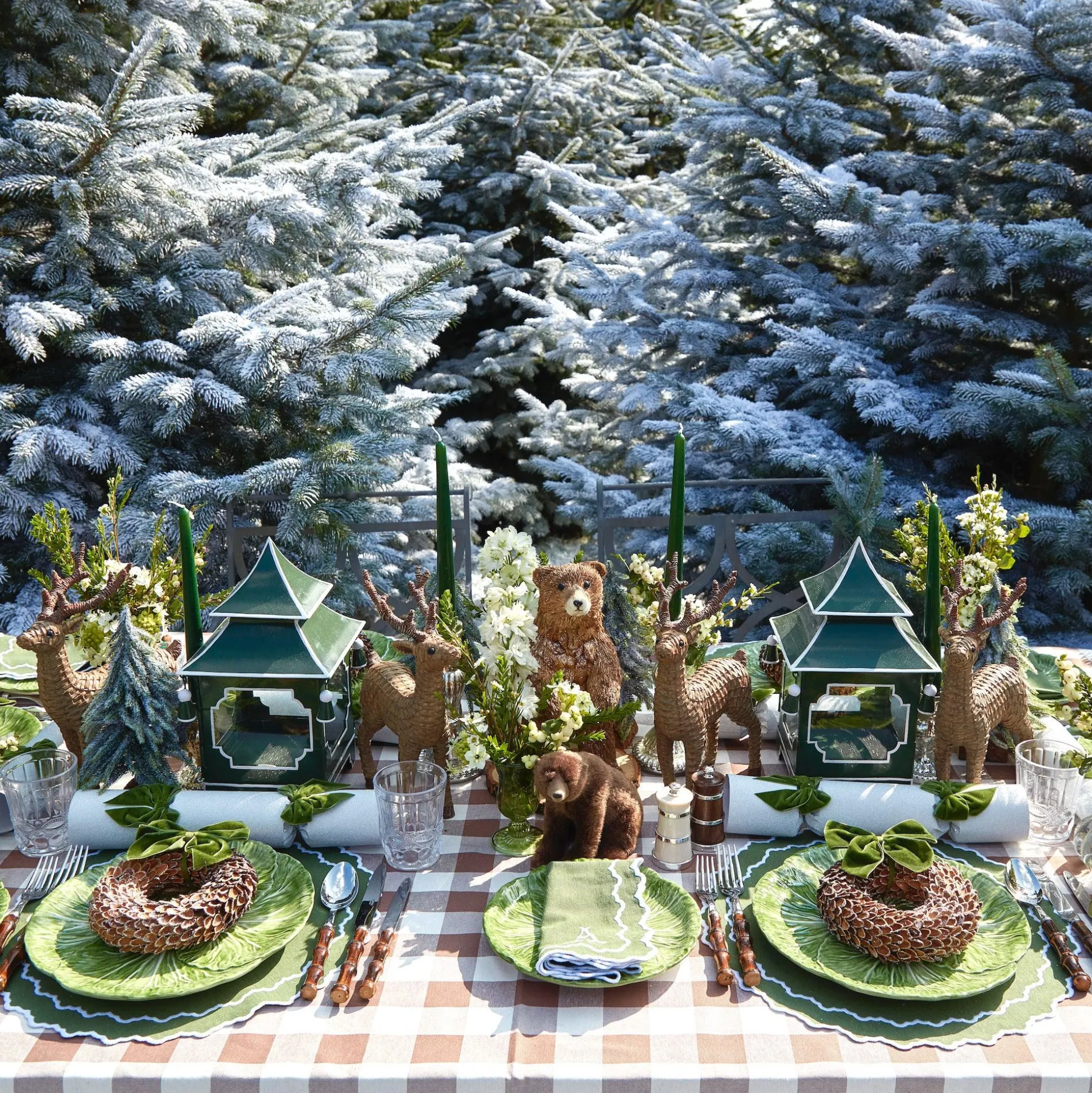 Beatrice Forest Green Napkins (Set Of 4)