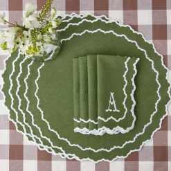 Beatrice Forest Green Napkins (Set Of 4)