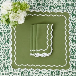 Beatrice Forest Green Napkins (Set Of 4)