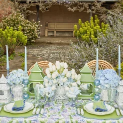 Blue & Green Camille Candle Holder (Pair)