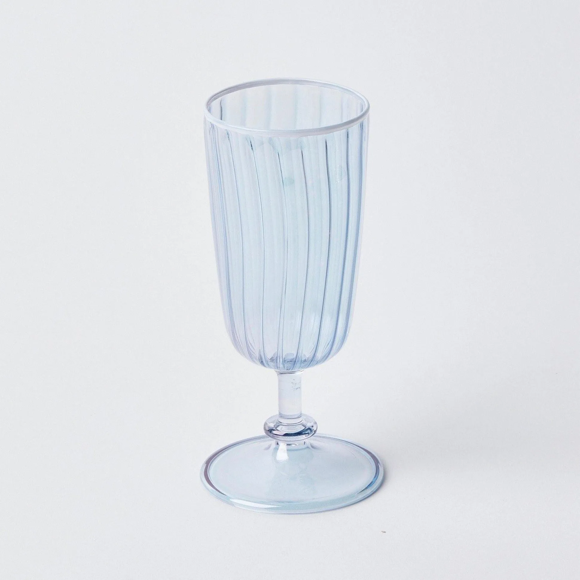 Blue & White Rim Short Stem Glass (Set Of 4)
