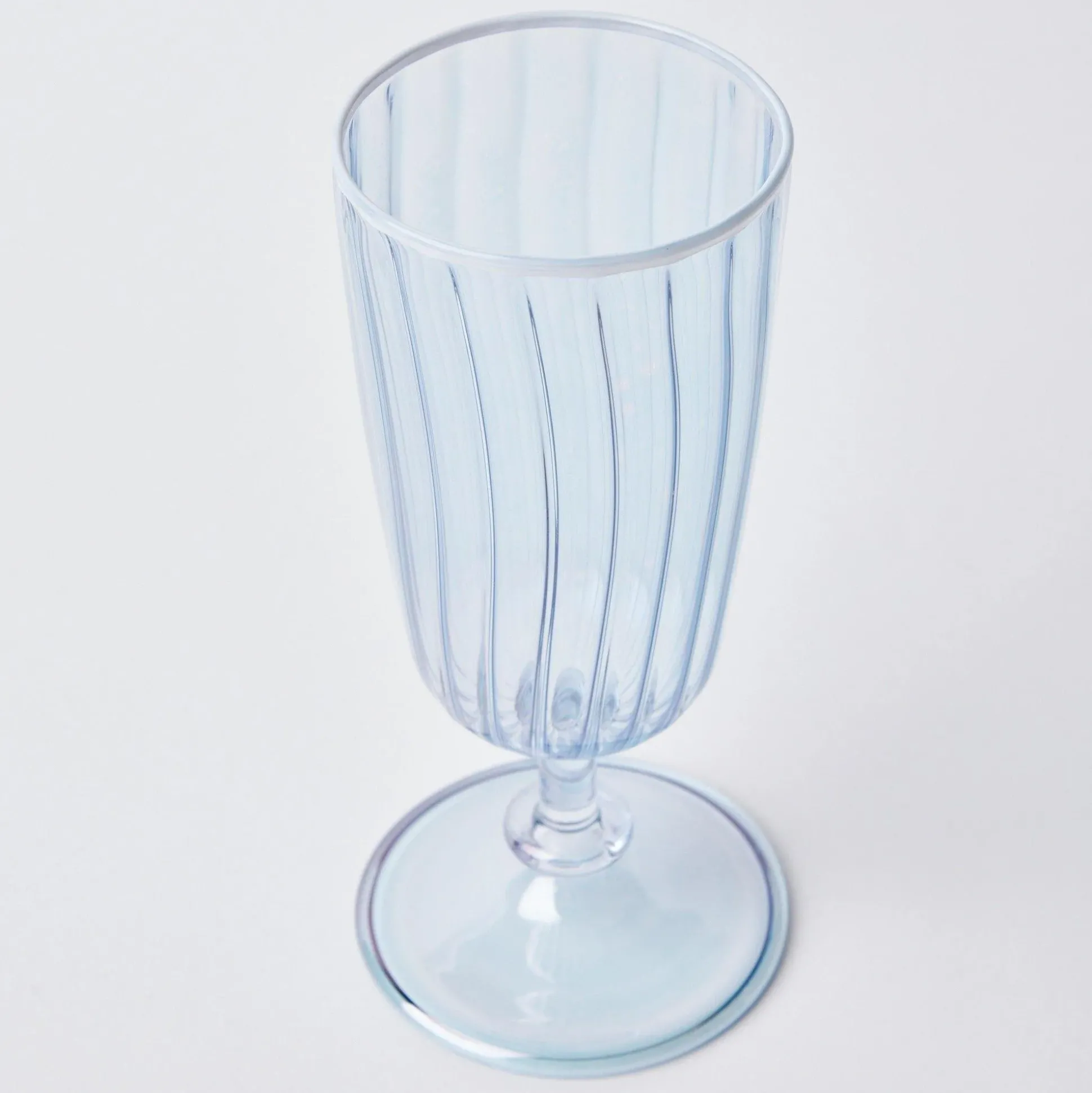 Blue & White Rim Short Stem Glass (Set Of 4)