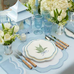 Blue & White Rim Water Glasses (Set Of 4)