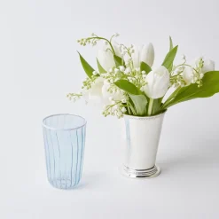 Blue & White Rim Water Glasses (Set Of 4)