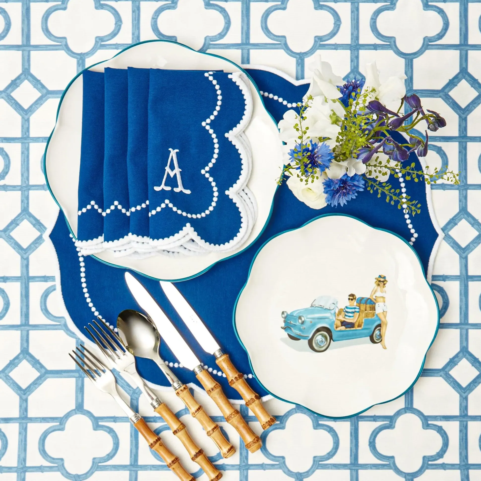 Blue Bamboo Tablecloth