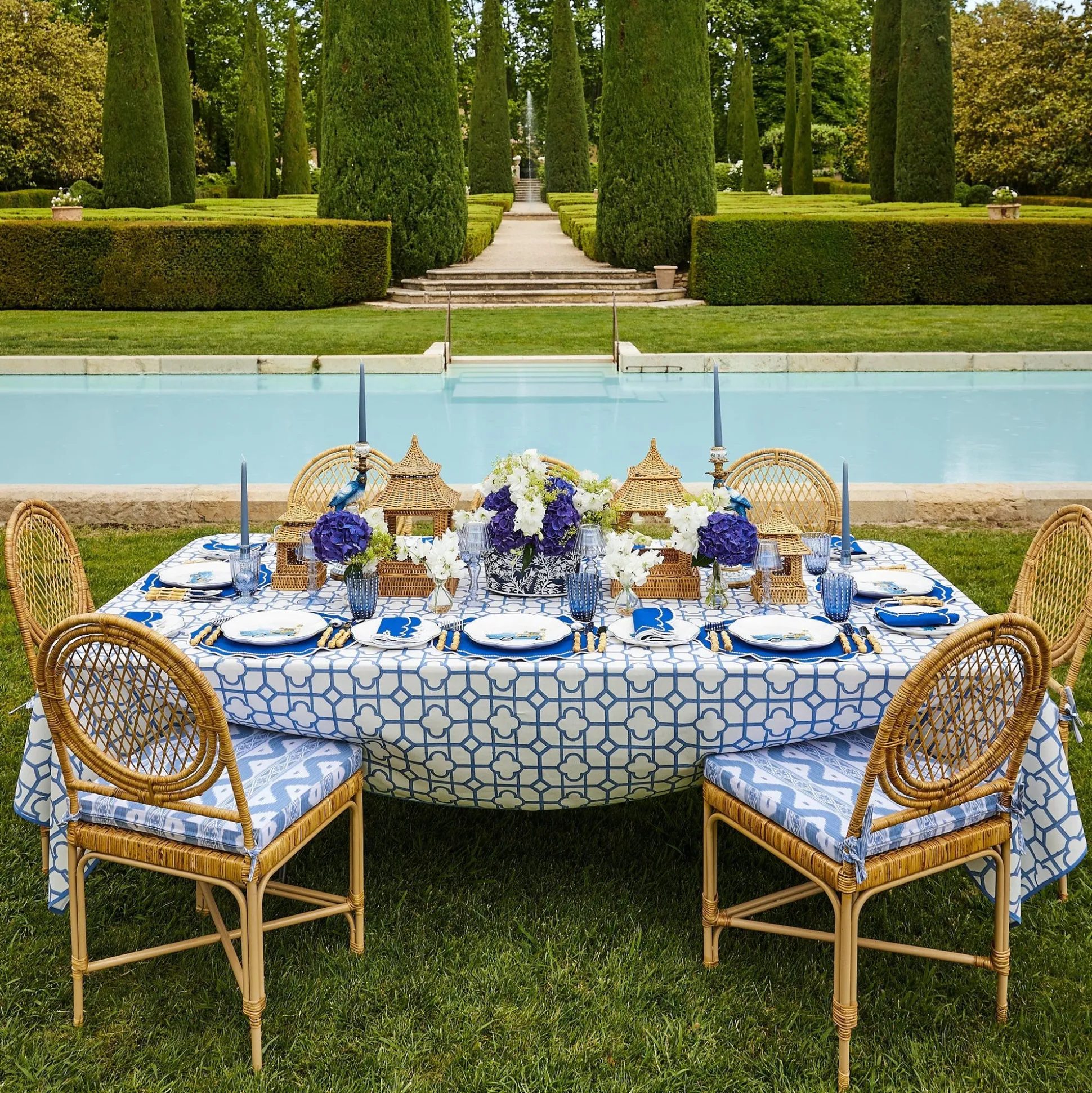 Blue Bamboo Tablecloth