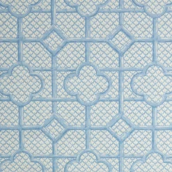 Blue Bamboo Trellis Fabric