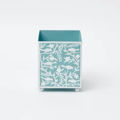 Blue Floral Tole Tissue Box