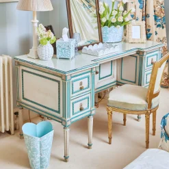 Blue Floral Toleware Set