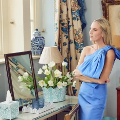 Blue Floral Toleware Set