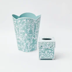 Blue Floral Toleware Set