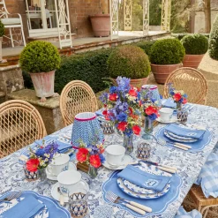 Blue Fluted Vase Set