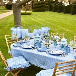 Blue Fluted Vases (Pair)