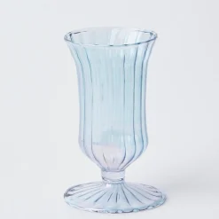 Blue Fluted Vases (Pair)