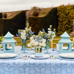 Blue Fluted Vases (Pair)