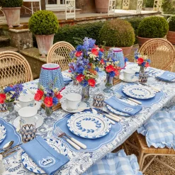 Blue Fluted Vases (Pair)