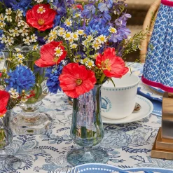 Blue Fluted Vases (Pair)