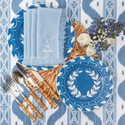 Blue Fringe Napkins (Set Of 4)