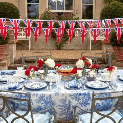 Blue Gingham Ruffle Seat Pad Cushion (Set Of 4)