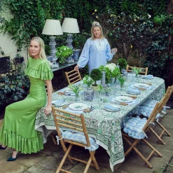 Blue Gingham Ruffle Seat Pad Cushion (Set Of 4)