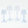 Blue Glass Lantern Tea Light Holder Set