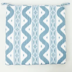 Blue Ikat Seat Pad Cushion