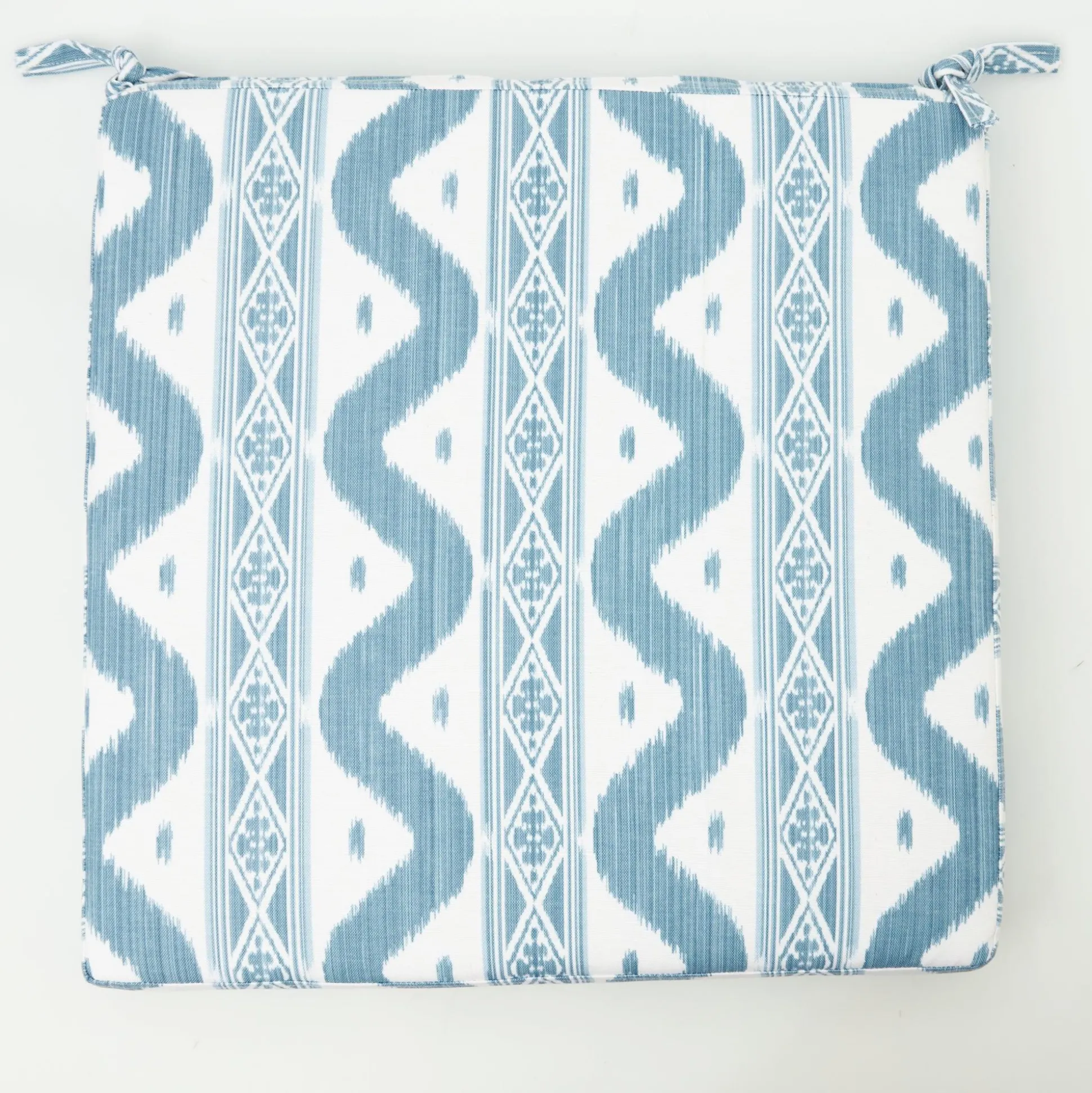 Blue Ikat Seat Pad Cushion