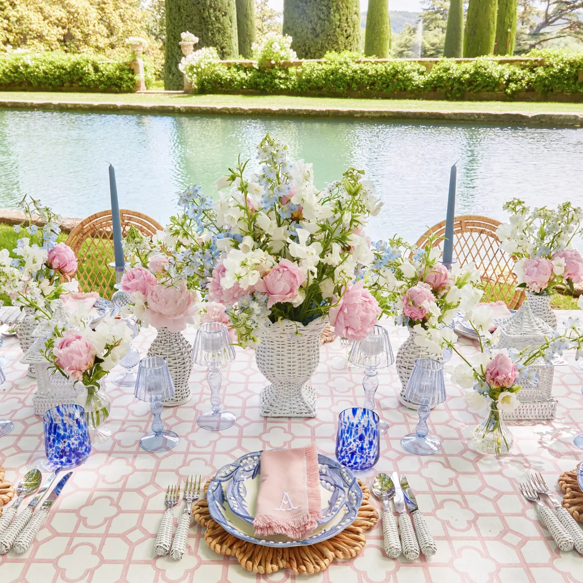 Blue Lily Of The Valley Dinner & Starter Plates (Set Of 8)