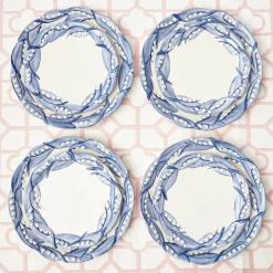 Blue Lily Of The Valley Dinner Plates (Set Of 4)