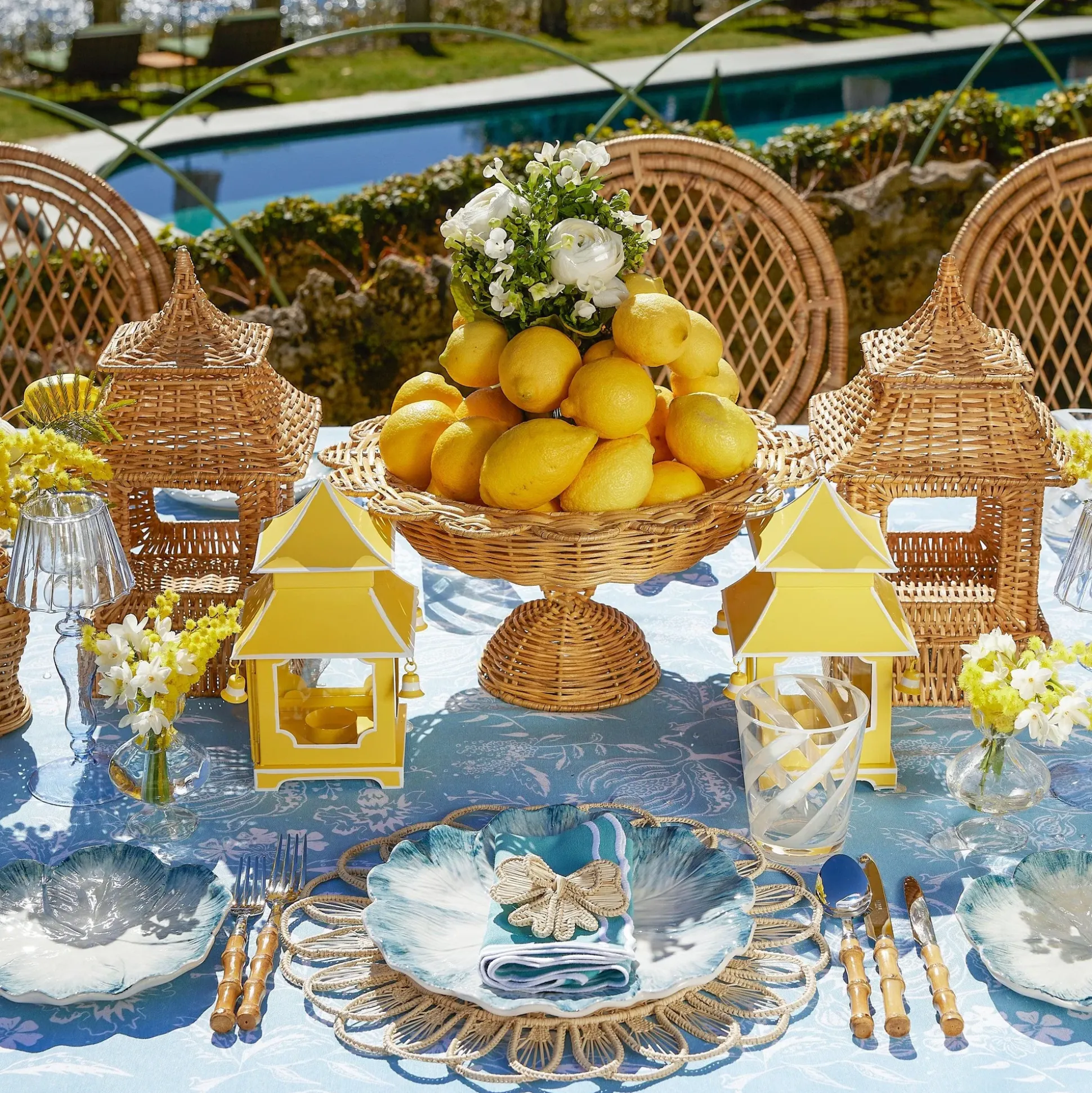 Blue Matilde Dinner & Starter Plates (Set Of 8)